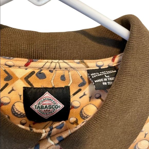 Tabasco, golf polo, size large, golf print - Picture 2 of 3